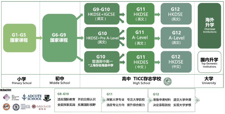 课程体系全景图插图,香港DSE,ALEVEL,上海国际高中,DSE,DSE考试